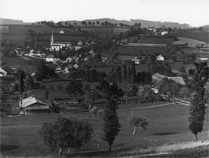 Vue du village de Treyvaux en 1890